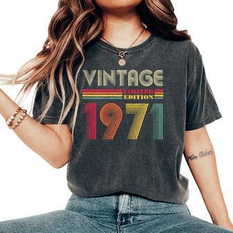 1971 51St Birthday Vintage Retro 51 Years Women's Oversized Comfort T-Shirt - Monsterry UK