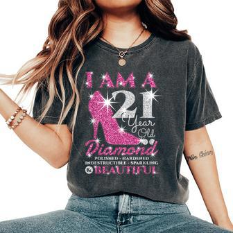I Am A 21 Year Old Diamond 21St Birthday Women's Oversized Comfort T-Shirt - Thegiftio UK