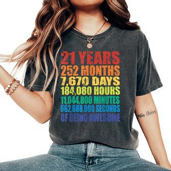 21 Years Of Being Awesome For And 21St Birthday Women's Oversized Comfort T-Shirt - Thegiftio UK