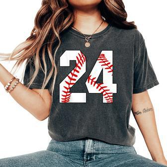 24 Baseball Lover Twenty-Four Player Baseball Mom Jersey Women's Oversized Comfort T-Shirt - Monsterry