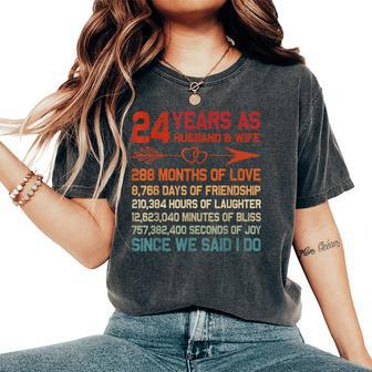 24 Years As Husband & Wife 24Th Anniversary For Couple Women's Oversized Comfort T-Shirt - Thegiftio UK