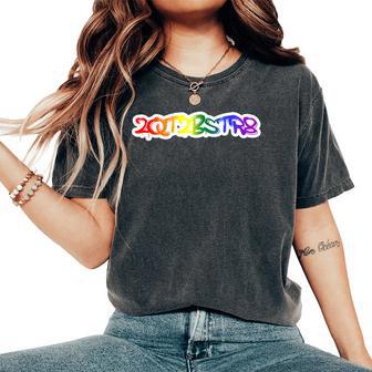 2Qt2bstr8 Lgbtq Rainbow Pride Graffiti Women's Oversized Comfort T-Shirt - Monsterry DE