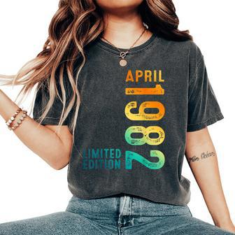 41Th Birthday For And Born In April 1982 Women's Oversized Comfort T-Shirt - Thegiftio UK