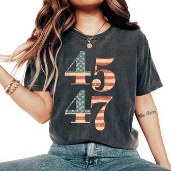 45 47 Trump 2024 Vintage Flag Support Trump 45 47 Women Women's Oversized Comfort T-Shirt - Thegiftio UK