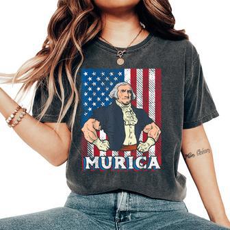 4Th July Buff George Washington Murica Gym Patriot Women Women's Oversized Comfort T-Shirt - Thegiftio UK