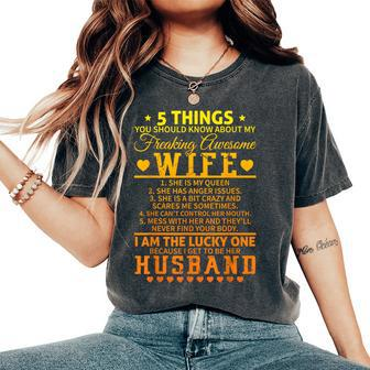 5 Things You Should Know About My Wife Husband Women's Oversized Comfort T-Shirt - Thegiftio UK