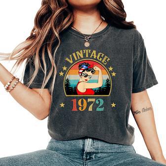 52Th Birthday 52 Years Old For Retro Vintage 1972 Women's Oversized Comfort T-Shirt - Monsterry