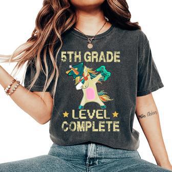 5Th Grade Level Complete Gamer 2024 Graduation Unicorn Dab Women's Oversized Comfort T-Shirt - Monsterry UK