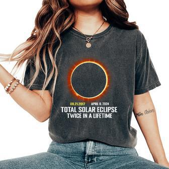 America Totality 2024 Total Solar Eclipse Boy Girl Women's Oversized Comfort T-Shirt - Seseable