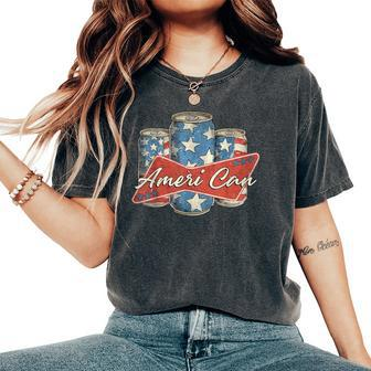 American Flag 4Th Of July Merica Drink Usa Women's Oversized Comfort T-Shirt - Monsterry UK