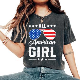All American Girl 4Th Of July Patriotic Usa Matching Women's Oversized Comfort T-Shirt - Thegiftio UK