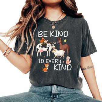 Animal Love Vegetarian Vegan Be Kind To Every Kind Women's Oversized Comfort T-Shirt - Monsterry