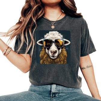 Animals Sheep With Sunglasses For Boys And Girls Women's Oversized Comfort T-Shirt - Thegiftio UK