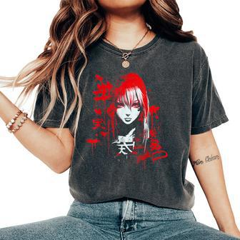 Anime Goth Girl Aesthetic Dark Pastel Edgy Manga Women's Oversized Comfort T-Shirt - Thegiftio UK