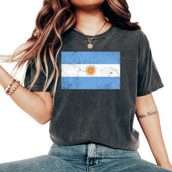 Argentina Flag Argentinian Argentine Athletics Vintage Women's Oversized Comfort T-Shirt - Monsterry