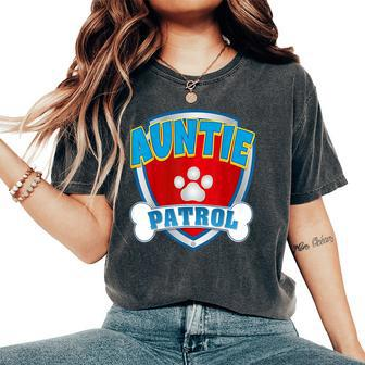 Auntie Of The Birthday Boy Girl Dog Paw Family Matching Women's Oversized Comfort T-Shirt | Mazezy CA