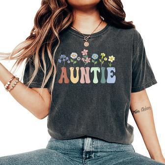 Auntie Wildflower Floral Auntie Women's Oversized Comfort T-Shirt - Monsterry