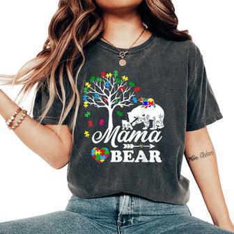 Autism Awareness Mama Bear Support Autistic Autism Mom Women's Oversized Comfort T-Shirt - Monsterry UK