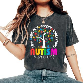 Autism Awareness Teacher Teach Hope Love Inspire Women Women's Oversized Comfort T-Shirt | Mazezy