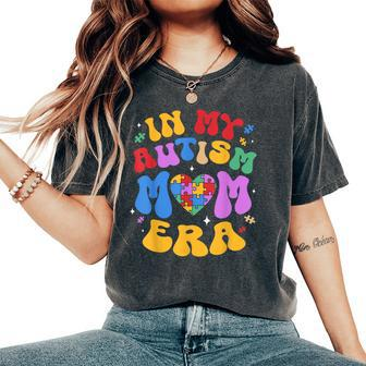 My Autism Mom Autism Awareness Groovy Retro Vintage Women's Oversized Comfort T-Shirt | Mazezy CA