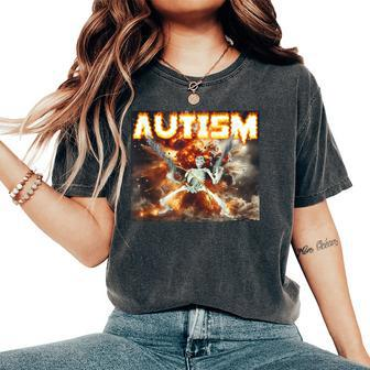 Autistic Skeleton Oddly Specific Offensive Women's Oversized Comfort T-Shirt - Seseable