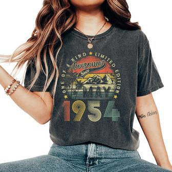 Awesome Since May 1954 Vintage 70Th Birthday Women Women's Oversized Comfort T-Shirt - Seseable