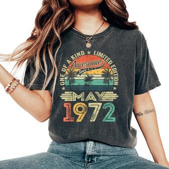 Awesome Since May 1972 Vintage 52Nd Birthday Women Women's Oversized Comfort T-Shirt - Monsterry UK