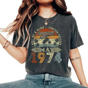 Awesome Since May 1974 Vintage 50Th Birthday Women's Oversized Comfort T-Shirt - Seseable