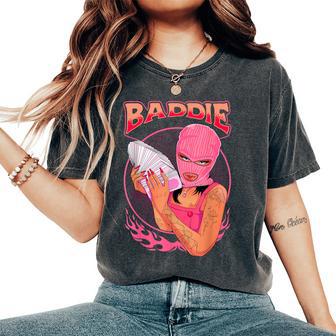 Baddie Bad Girl Stack Of Cash Pink Style Sassy Character Women's Oversized Comfort T-Shirt - Thegiftio UK