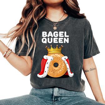 Bagel Queen Bagel Lover Cute Bagel Women's Oversized Comfort T-Shirt - Thegiftio UK