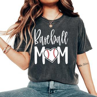 Baseball Mom Heart For Sports Moms Women's Oversized Comfort T-Shirt - Seseable