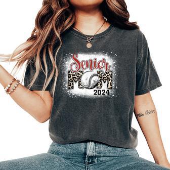 Baseball Senior Mom Leopard Class Of 2024 Women's Oversized Comfort T-Shirt - Thegiftio UK