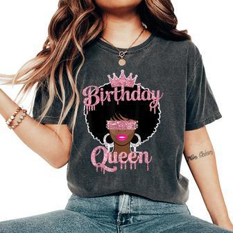 Beautiful Afro Birthday Queen Women's Oversized Comfort T-Shirt - Seseable