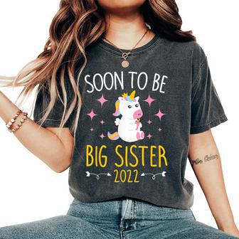 Become Big Sister 2022 Unicorn Women's Oversized Comfort T-Shirt - Monsterry CA