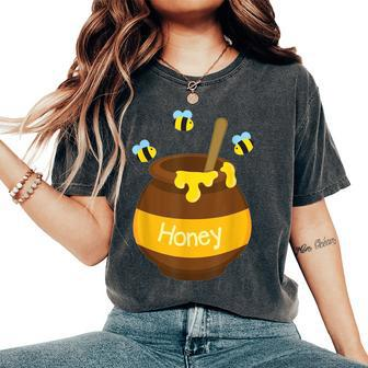 Bee Honey Buzzing Bee Beehive Pot Flying Beekeeping Women's Oversized Comfort T-Shirt - Thegiftio UK