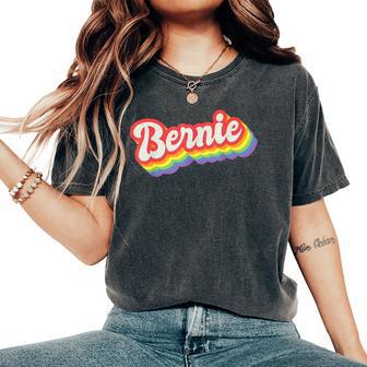 Bernie Pride Month Lgbtq Rainbow Flag Name Personalised Women's Oversized Comfort T-Shirt - Monsterry UK