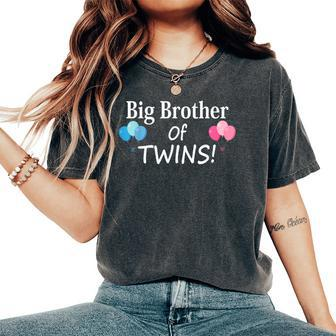 Big Brother Of Boy And Girl Twins Sibling Graphic Women's Oversized Comfort T-Shirt - Monsterry