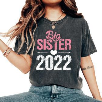Big Sister 2022 First Baby Becoming Big Sister Women's Oversized Comfort T-Shirt - Monsterry AU
