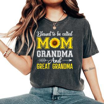 Blessed To Be Called Mom And Grandma Sunflower Women's Oversized Comfort T-Shirt - Thegiftio UK