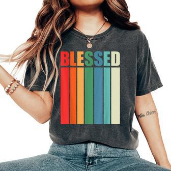 Blessed Christian Faith Inspiration Quote – Vintage Color Women's Oversized Comfort T-Shirt - Monsterry
