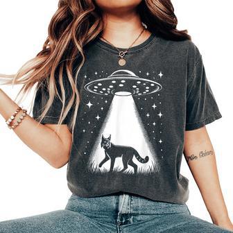 Bobcat Dad Mom Lover Alien Ufo Women's Oversized Comfort T-Shirt - Monsterry DE