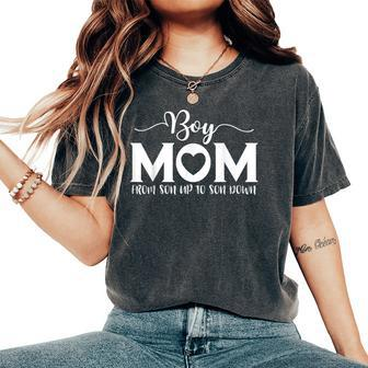 Boy Mom From Son Up To Son Down Mama Mother's Day 2024 Women Women's Oversized Comfort T-Shirt - Thegiftio UK