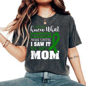 Bravery Mom Liver Cancer Awareness Ribbon Women's Oversized Comfort T-Shirt - Monsterry DE