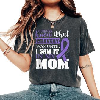 Bravery Mom Stomach Cancer Awareness Ribbon Women's Oversized Comfort T-Shirt - Monsterry UK