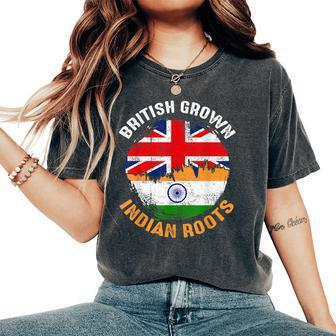British Grown Indian Roots Vintage Flags For Women Women's Oversized Comfort T-Shirt - Monsterry
