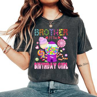Brother Of The Birthday Girl Candyland Candy Birthday Women's Oversized Comfort T-Shirt - Seseable