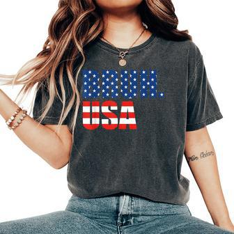 Bruh Usa 4Th Of July Patriotic American Flag Happy Women Women's Oversized Comfort T-Shirt - Monsterry UK