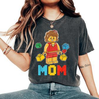 Building Bricks Blocks Mom Master Builder Matching Family Women's Oversized Comfort T-Shirt | Mazezy