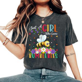 Bumble Bee Lover Just A Girl Who Loves Bumble Bees Women's Oversized Comfort T-Shirt - Thegiftio UK