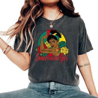 Cameroonian Girl Cameroon Woman Cameroonians Flag Women's Oversized Comfort T-Shirt - Monsterry CA